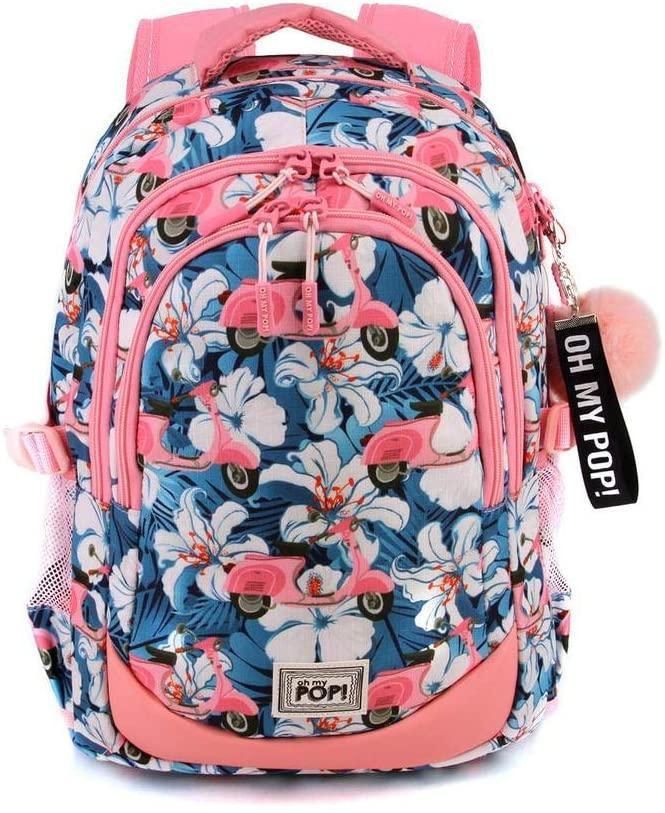 Oh My Pop Pink Scooter-Running HS Backpack Casual Daypack 44cm - TOYBOX Toy Shop