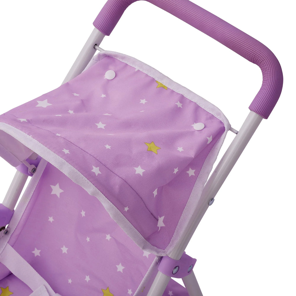 Olivia's Little World Doll Jogging-Style Pram with Canopy, Storage Underneath - TOYBOX Toy Shop