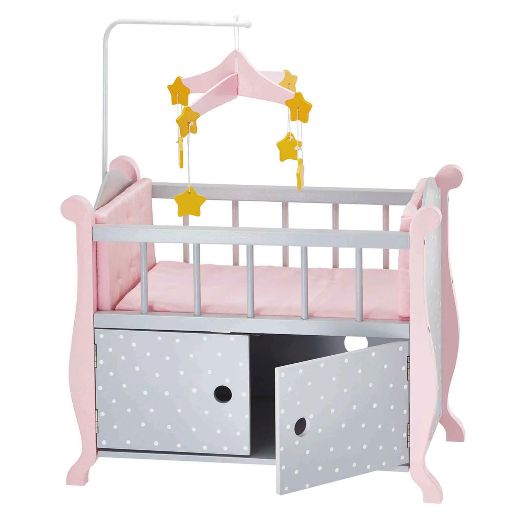 Teamson Olivia's Little World Polka Dot Princess Wooden Baby Doll Crib - TOYBOX Toy Shop