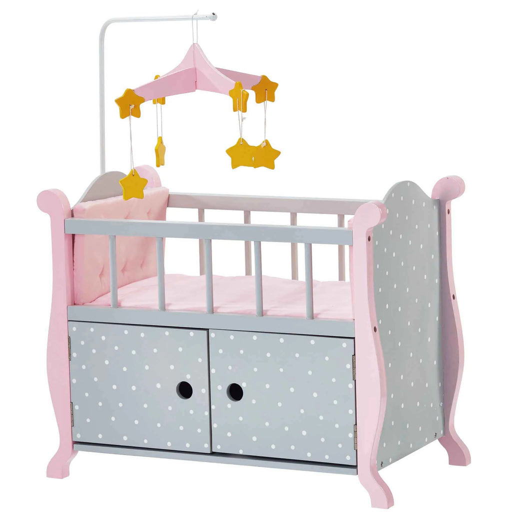 Teamson Olivia's Little World Polka Dot Princess Wooden Baby Doll Crib - TOYBOX Toy Shop