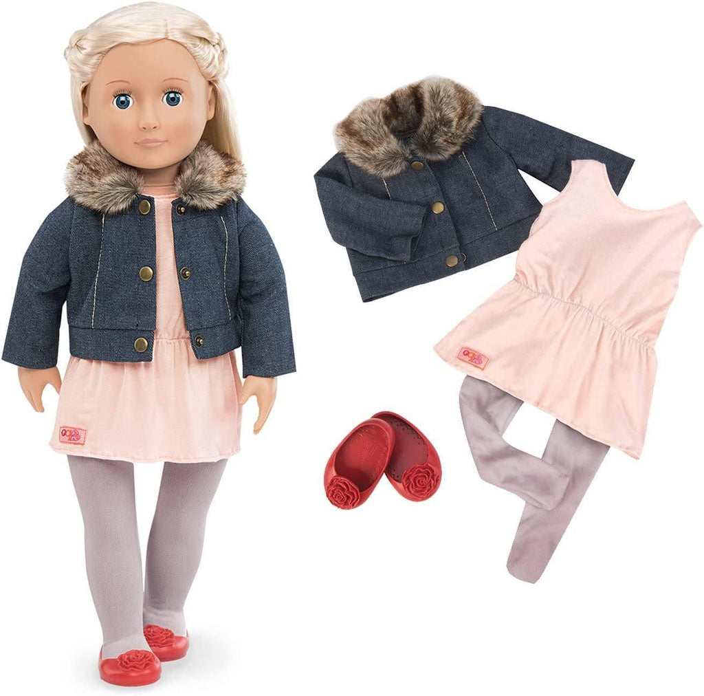 Our Generation Deluxe Clothing Just Fur You Jacket with Fur and Dress Outfit - TOYBOX Toy Shop