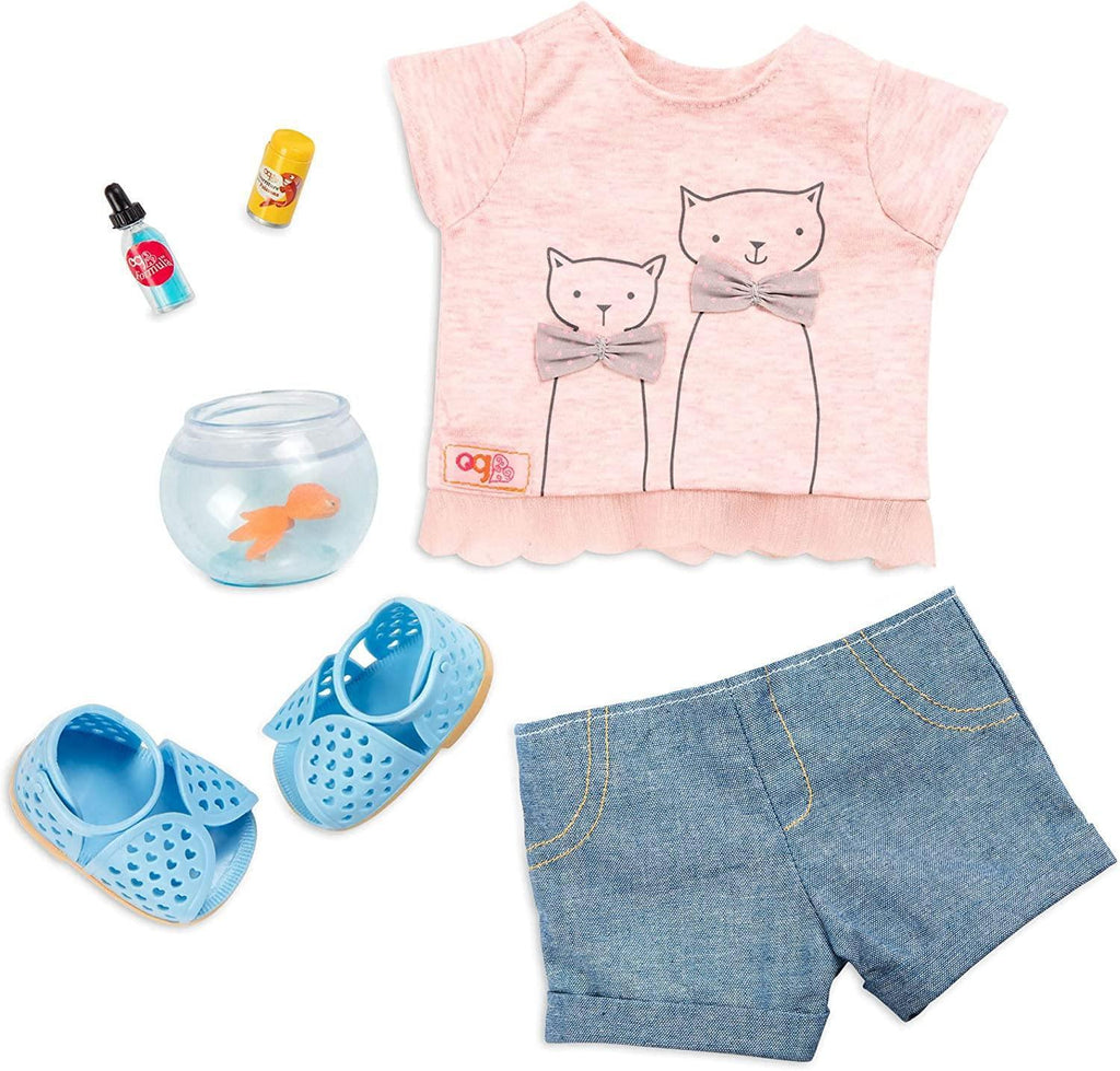 Our Generation Dolls Outfit - T-Shirt Cat Print with Goldfish Glass - TOYBOX Toy Shop