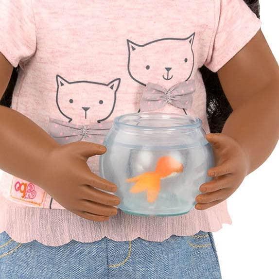 Our Generation Dolls Outfit - T-Shirt Cat Print with Goldfish Glass - TOYBOX Toy Shop