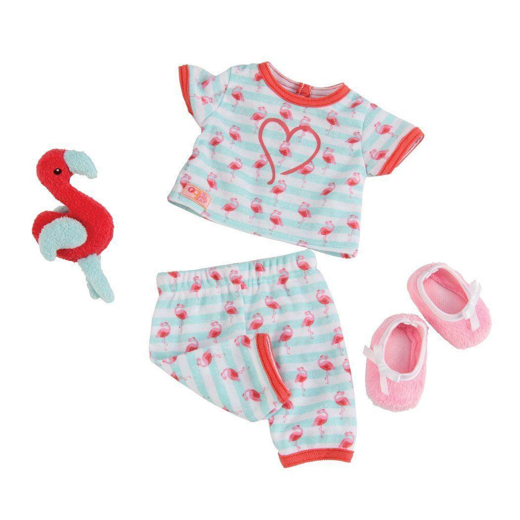 Our Generation Early Bird Flamingo Pyjamas Outfit for 18-inch Dolls - TOYBOX Toy Shop