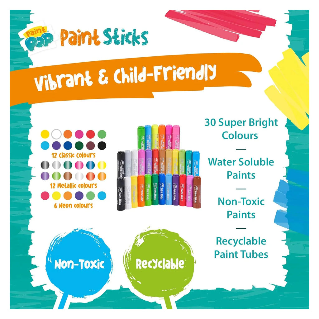 Paint Pop Paint Sticks For Kids - 30 Pack Giant Tube - TOYBOX Toy Shop