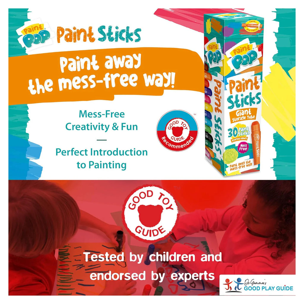 Paint Pop Paint Sticks For Kids - 30 Pack Giant Tube - TOYBOX Toy Shop