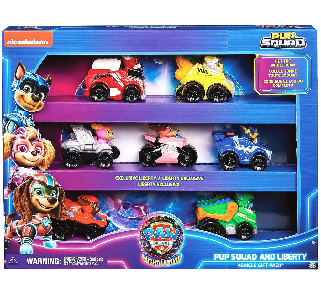 PAW PATROL The Mighty Movie 7 Piece Pup Squad Racers Gift Set - TOYBOX Toy Shop