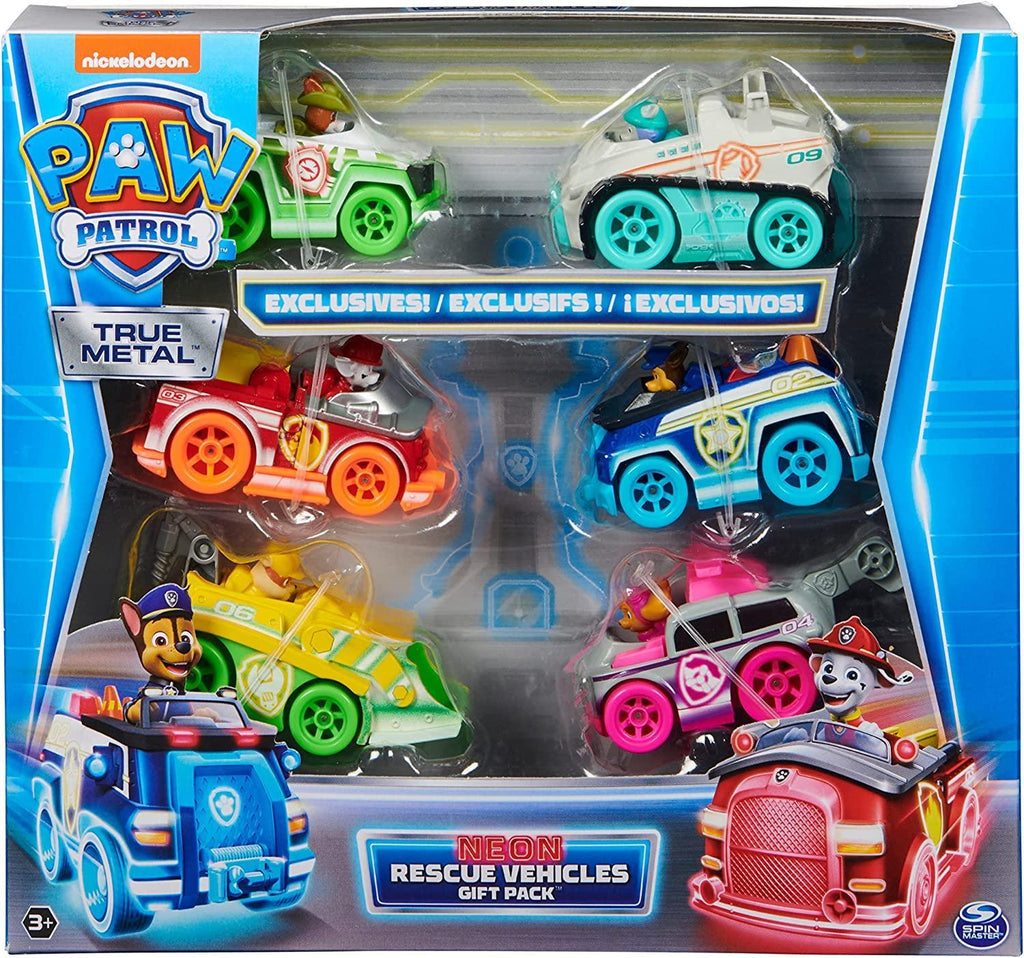 PAW Patrol, True Metal Neon Rescue Vehicle Gift Pack - TOYBOX Toy Shop