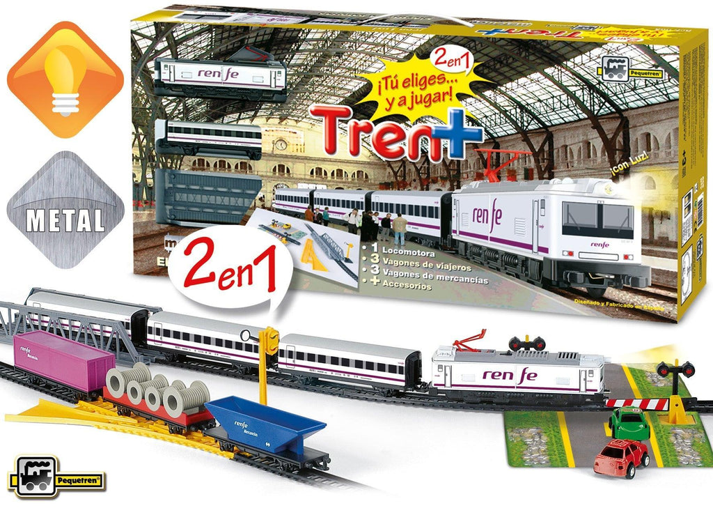 PEQUETREN 905 Renfe Passengers Merchandises Metallic Train Set - TOYBOX Toy Shop
