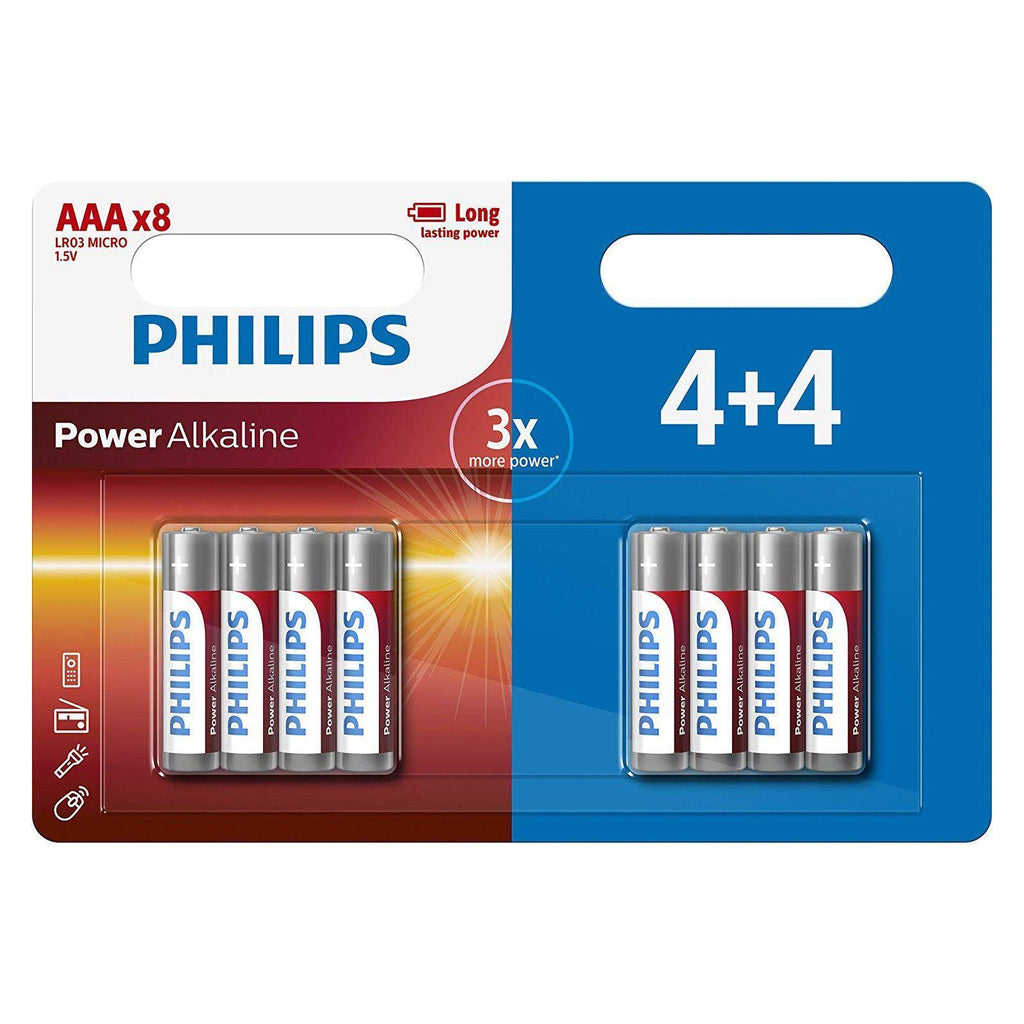 Philips Power Alkaline Type AAA Batteries Pack of 8 - TOYBOX Toy Shop