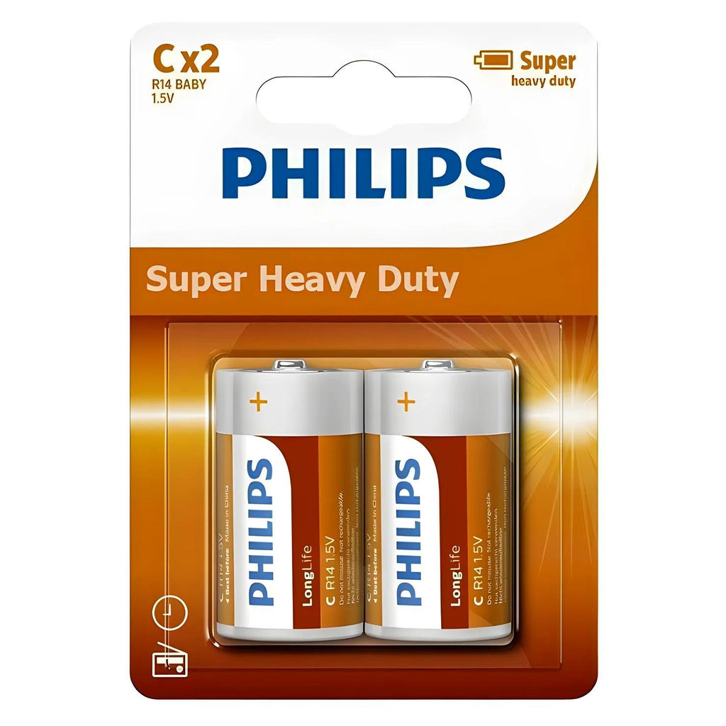 Philips Zinc Long Life Type C Batteries Pack of 2 - TOYBOX Toy Shop