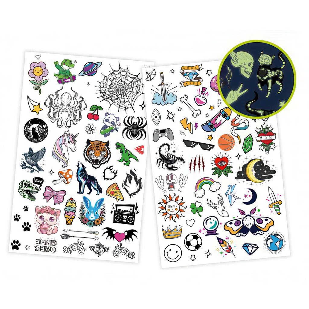 Be Teens Glow-in-the-Dark Temporary Tattoos - Set of 75 - TOYBOX Toy Shop