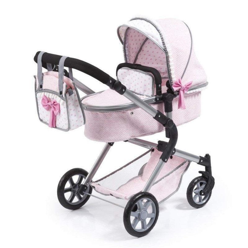 Pink Doll Stroller with Swivel Front Wheels and 2-in-1 Bag - TOYBOX Toy Shop