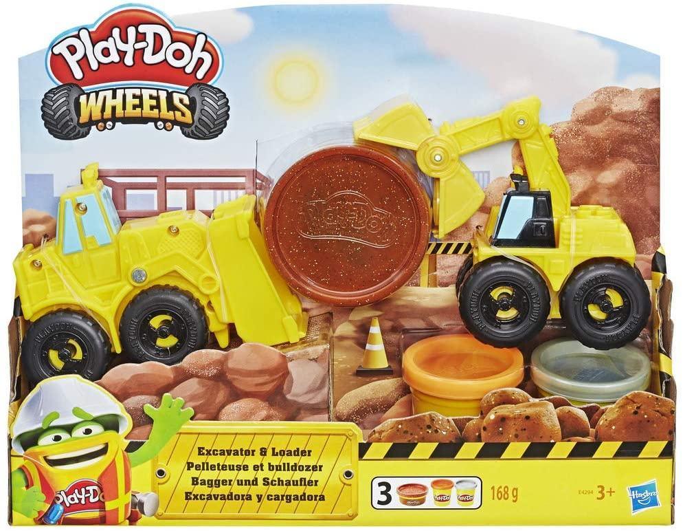 PLAY-DOH Wheels Excavator and Loader Toy Construction Trucks - TOYBOX Toy Shop