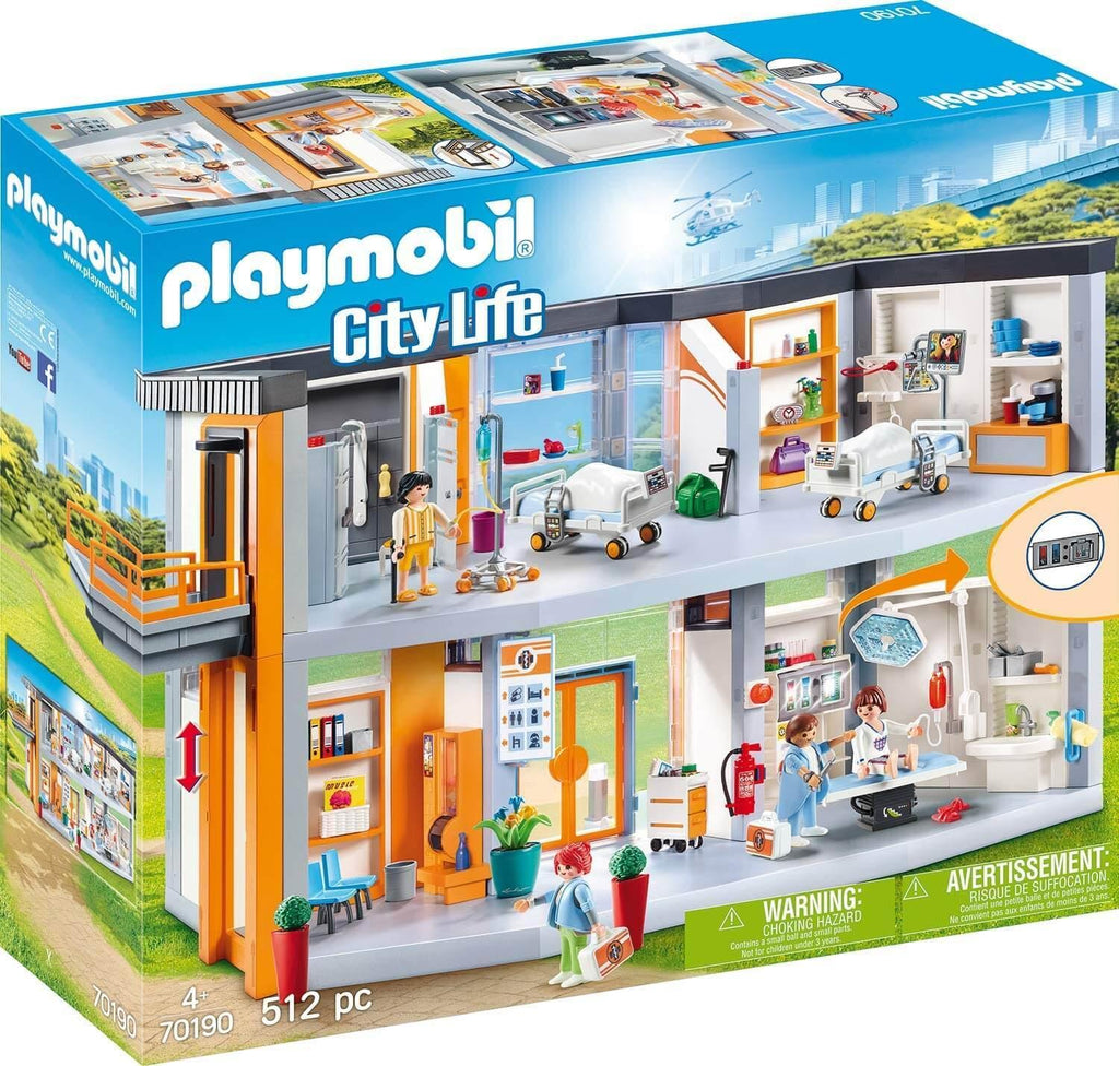 Playmobil 70190 City Life Large Furnished Hospital with Lift - TOYBOX Toy Shop