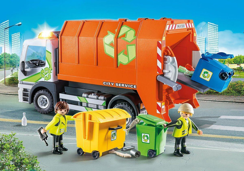 Playmobil 70200 City Life Vehicle World Recycling Truck with Flashing Lights - TOYBOX Toy Shop