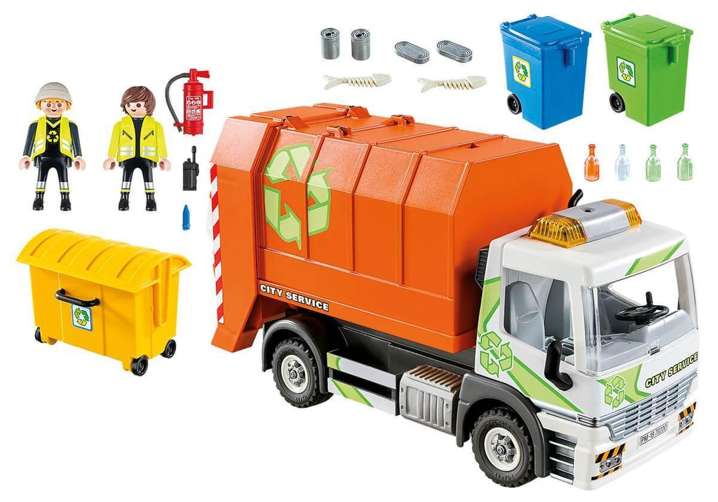 Playmobil 70200 City Life Vehicle World Recycling Truck with Flashing Lights - TOYBOX Toy Shop