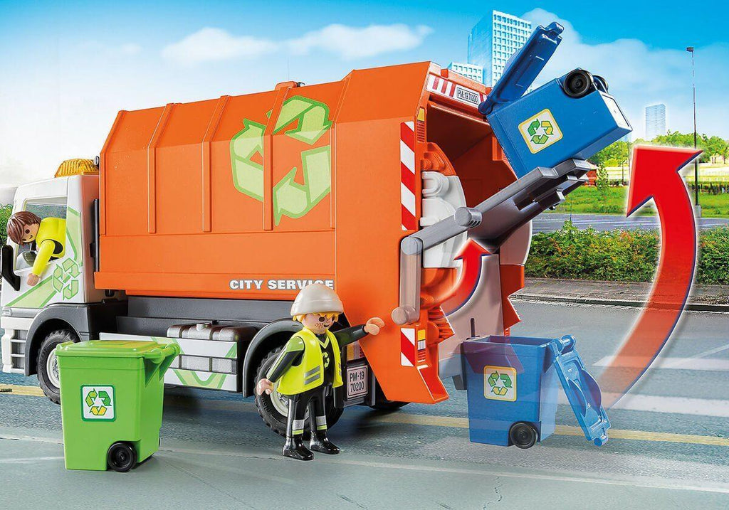 Playmobil 70200 City Life Vehicle World Recycling Truck with Flashing Lights - TOYBOX Toy Shop