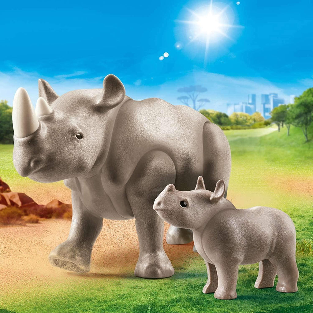 PLAYMOBIL 70357 Family Fun Rhino with its Cub - TOYBOX Toy Shop