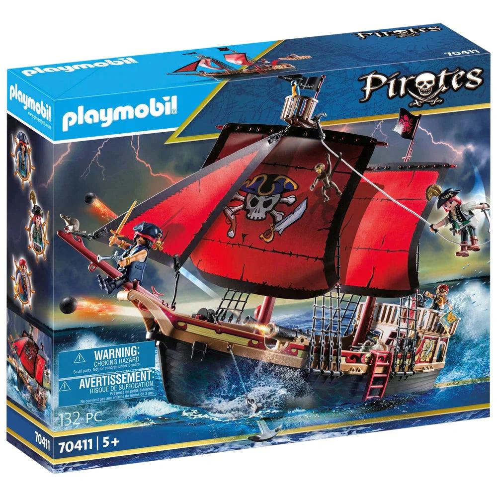 PLAYMOBIL 70411 Pirates Large Floating Pirate Ship with Cannon - TOYBOX Toy Shop