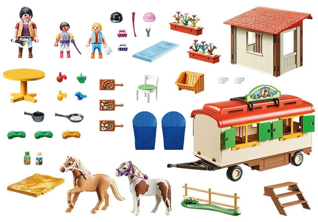 PLAYMOBIL 70510 Country Pony Shelter with Mobile Home - TOYBOX Toy Shop