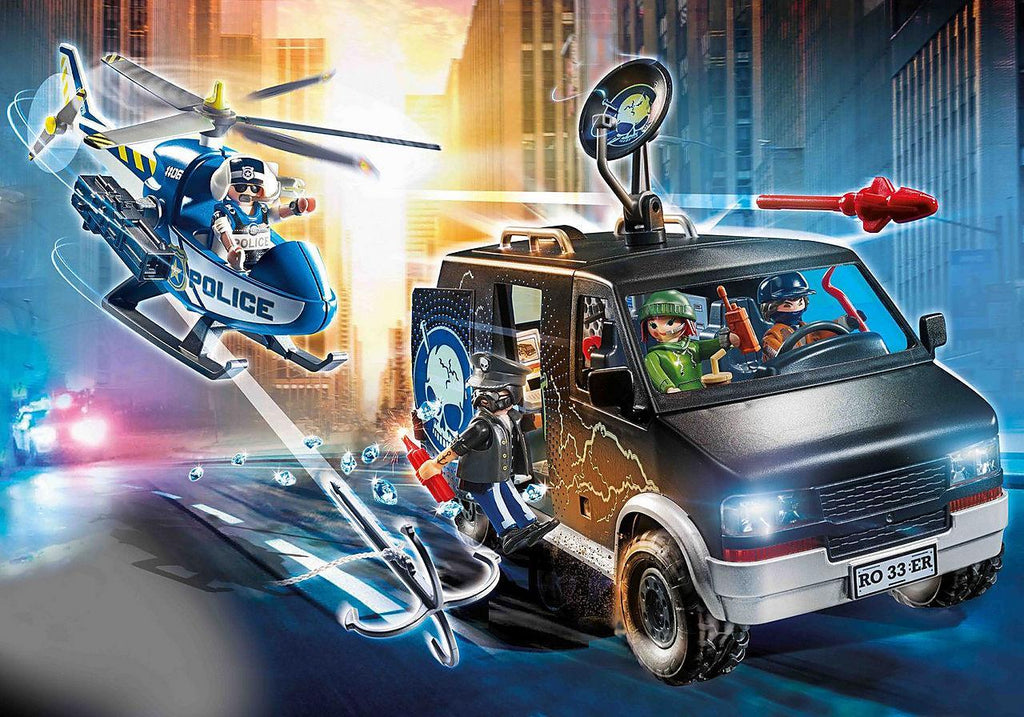 PLAYMOBIL 70575 CITY ACTION Helicopter Pursuit with Runaway Van - TOYBOX Toy Shop