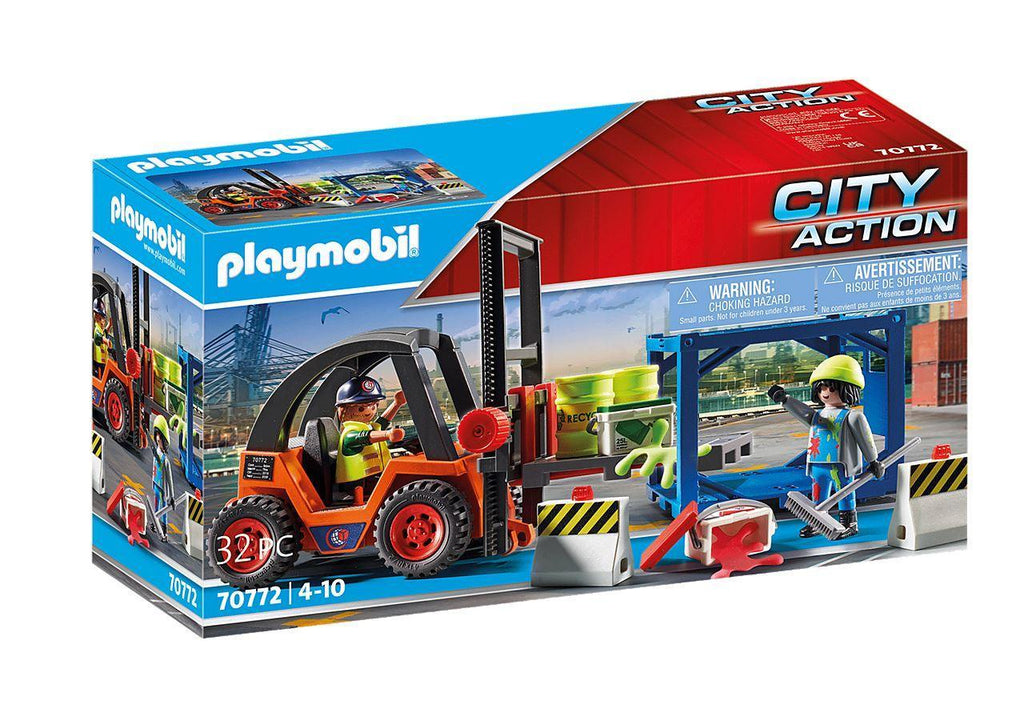 PLAYMOBIL 70772 Forklift with Freight - TOYBOX Toy Shop