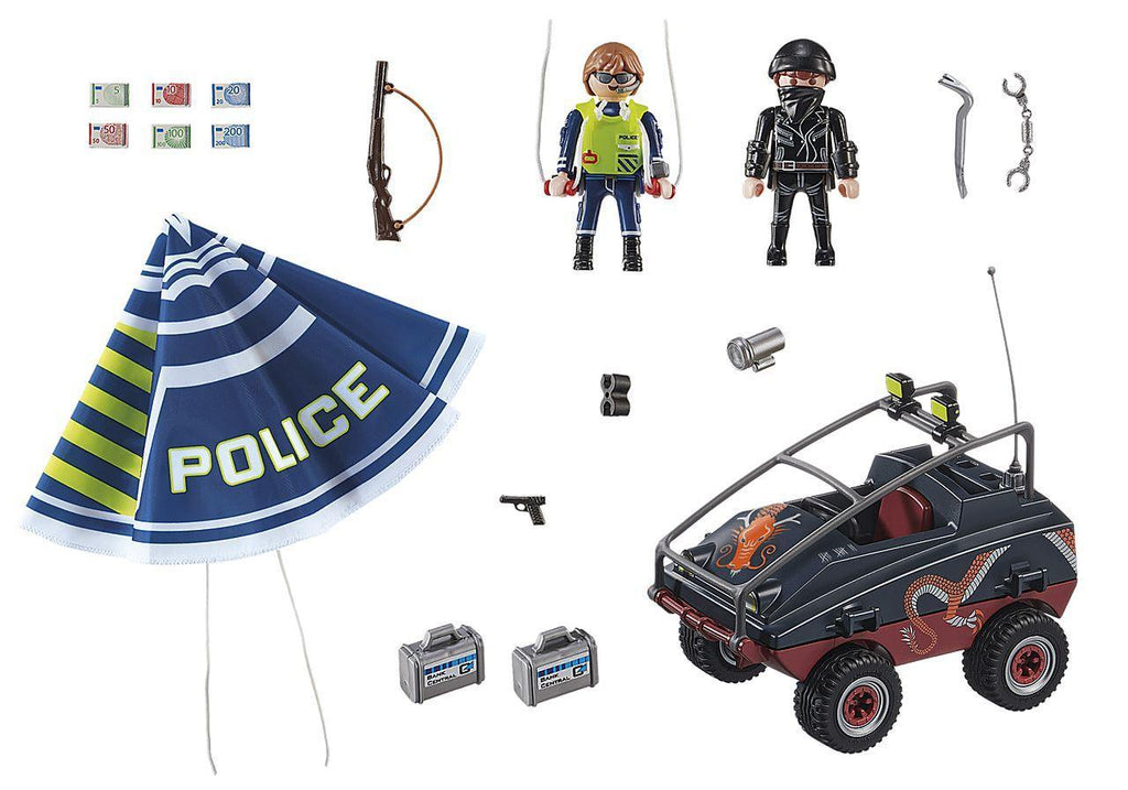 PLAYMOBIL 70781 CITY ACTION - Police Parachute with Amphibious Vehicle - TOYBOX Toy Shop