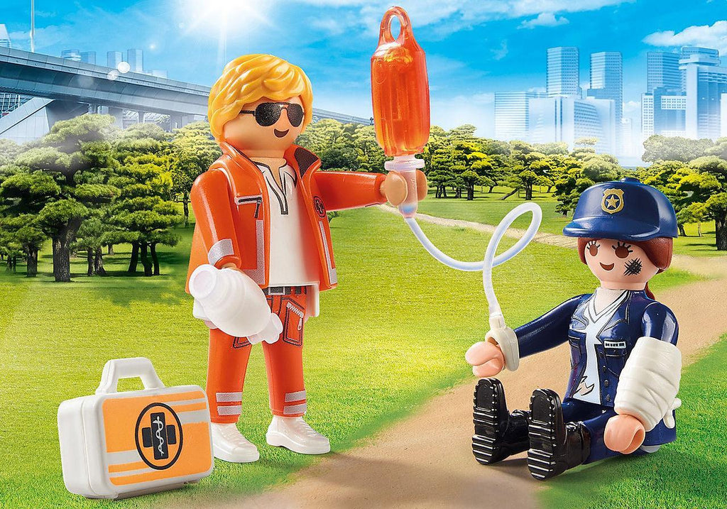 PLAYMOBIL 70823 DuoPack Doctor and Police Officer - TOYBOX Toy Shop