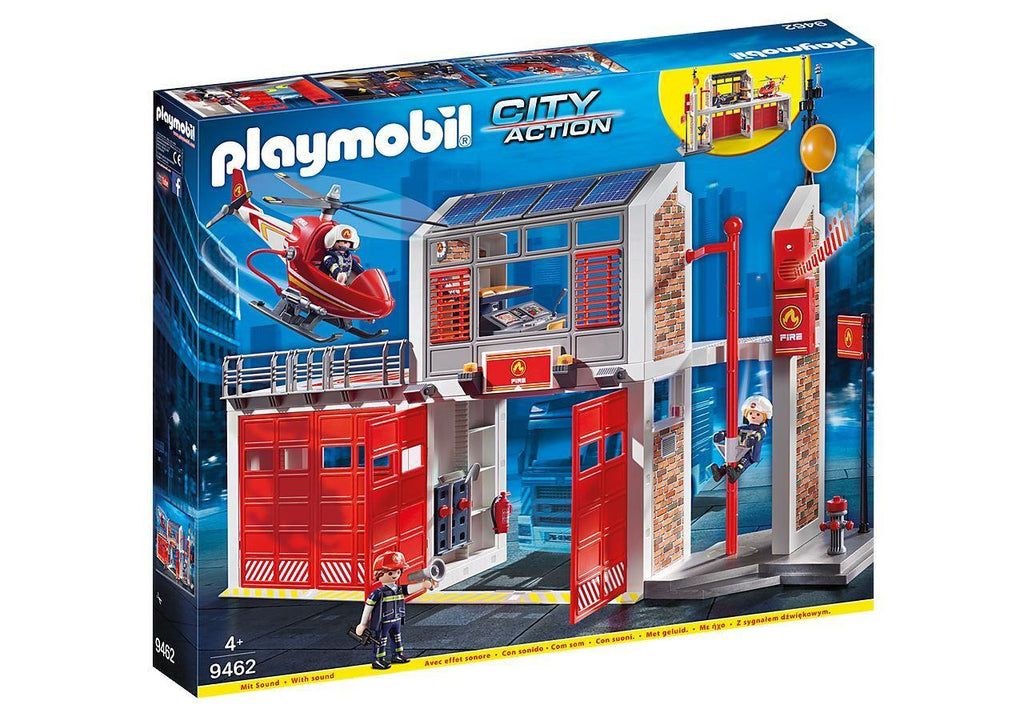 PLAYMOBIL 9462 CITY ACTION - Fire Station with Fire Alarm - TOYBOX Toy Shop