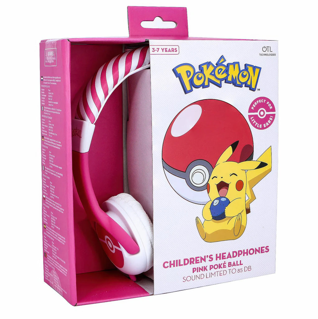 Pokemon Pink Pokeball Kids Headphones - TOYBOX Toy Shop