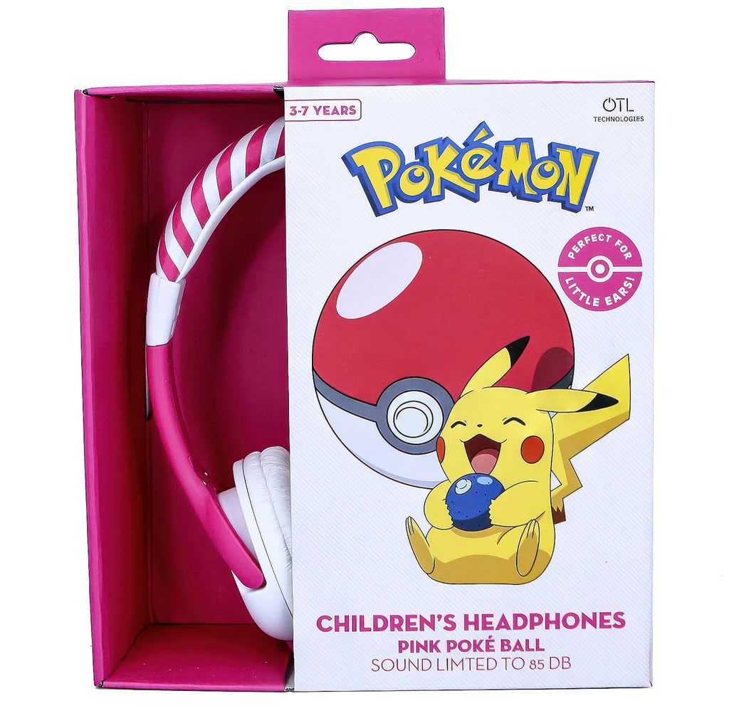 Pokemon Pink Pokeball Kids Headphones - TOYBOX Toy Shop