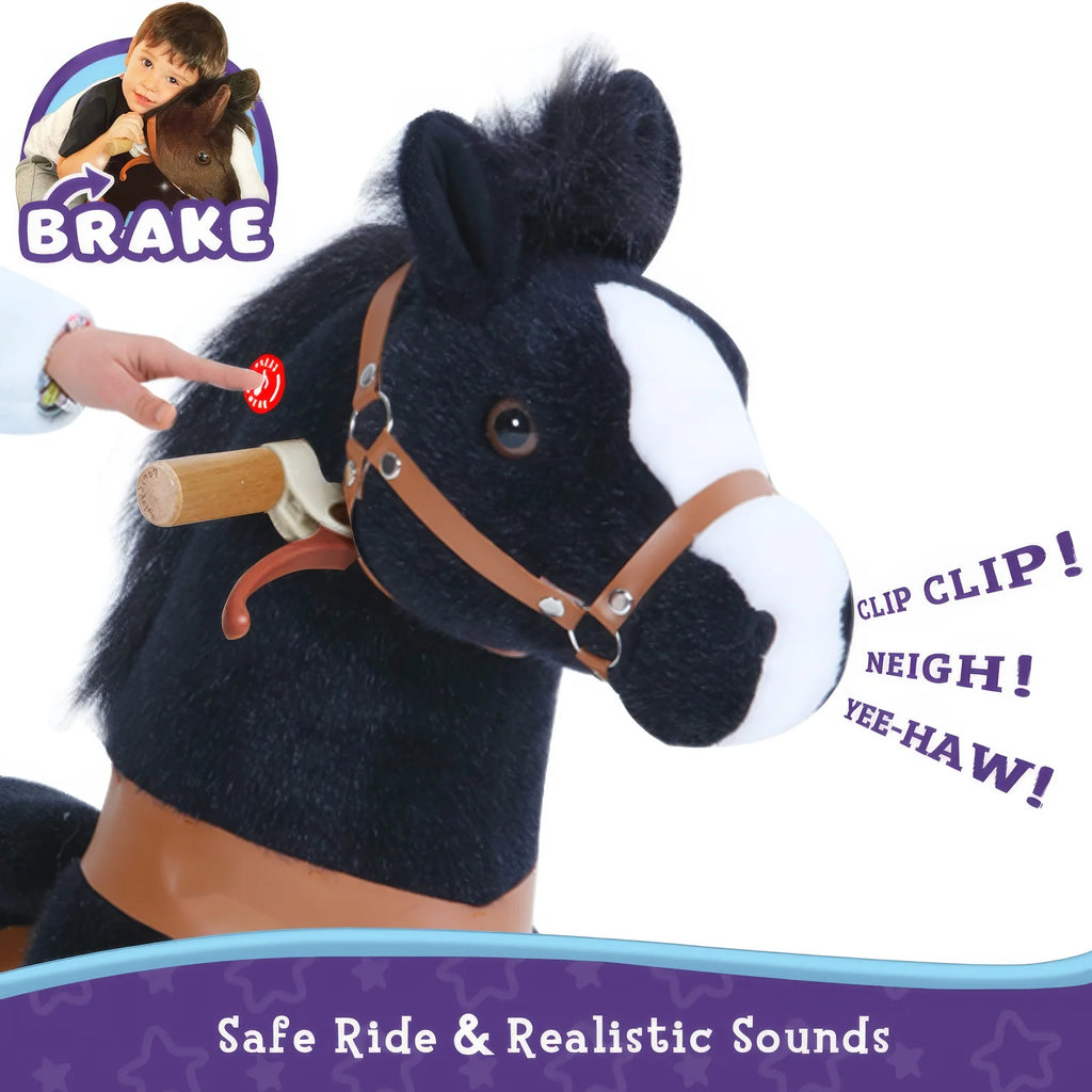 PonyCycle Mechanically Walking Ride-On Black Horse - Ages 3-5 - TOYBOX Toy Shop