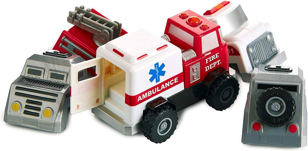 POPULAR PLAYTHINGS Magnetic Build-A-Truck Fire and Rescue Set - TOYBOX Toy Shop