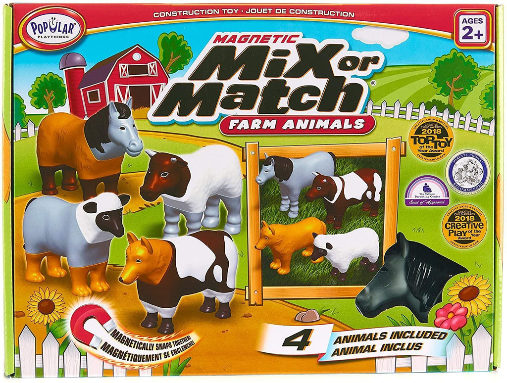 POPULAR PLAYTHINGS Mix or Match Animals, Magnetic Toy Play Set, Farm - TOYBOX Toy Shop