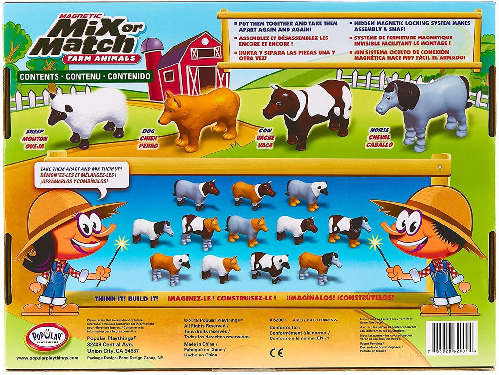 POPULAR PLAYTHINGS Mix or Match Animals, Magnetic Toy Play Set, Farm - TOYBOX Toy Shop