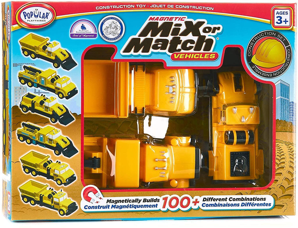 POPULAR PLAYTHINGS Mix or Match Vehicles, Magnetic Toy Play Set, Construction - TOYBOX Toy Shop