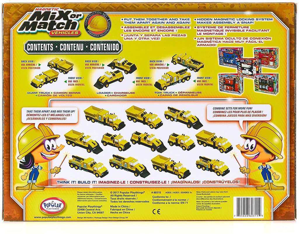 POPULAR PLAYTHINGS Mix or Match Vehicles, Magnetic Toy Play Set, Construction - TOYBOX Toy Shop