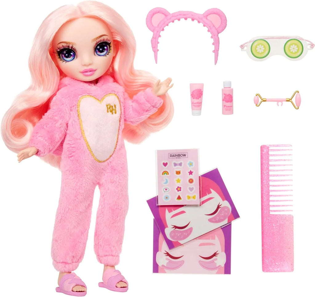 Rainbow High Jr High PJ Party Bella 9-inch Pink Posable Doll in a Soft Onesie - TOYBOX Toy Shop