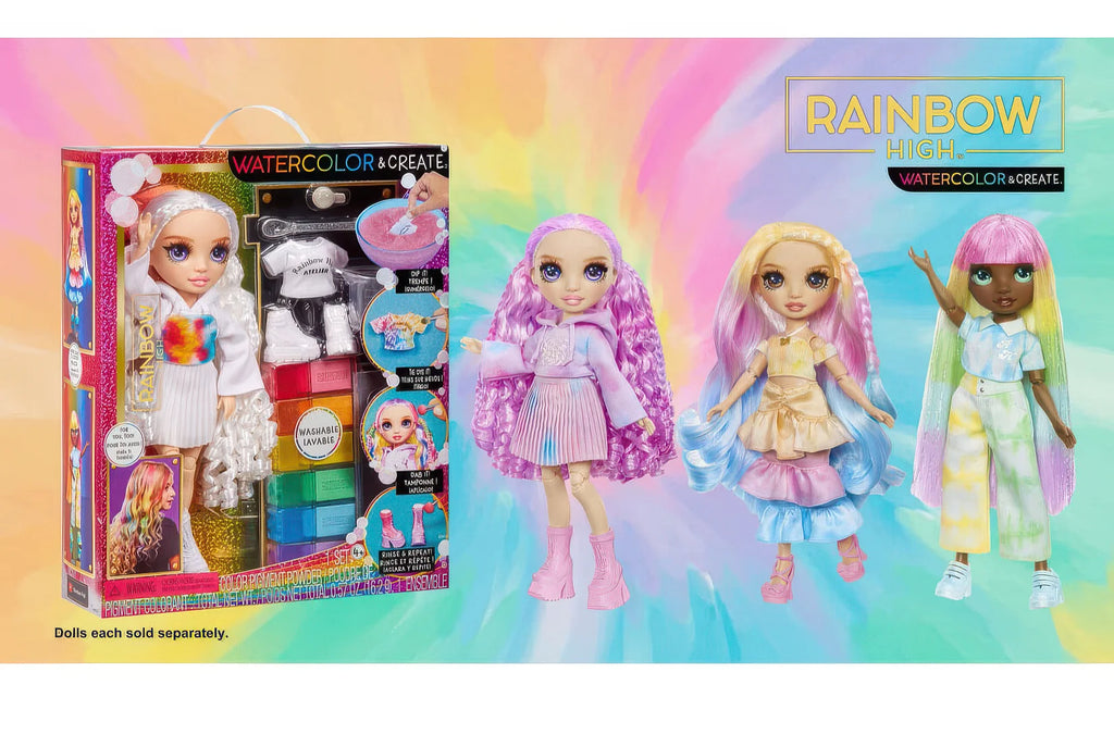 Rainbow High Watercolour & Create Fashion DIY Doll - Brown Eyes - TOYBOX Toy Shop