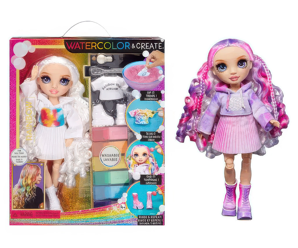 Rainbow High Watercolour & Create Fashion DIY Doll - Purple Eyes - TOYBOX Toy Shop