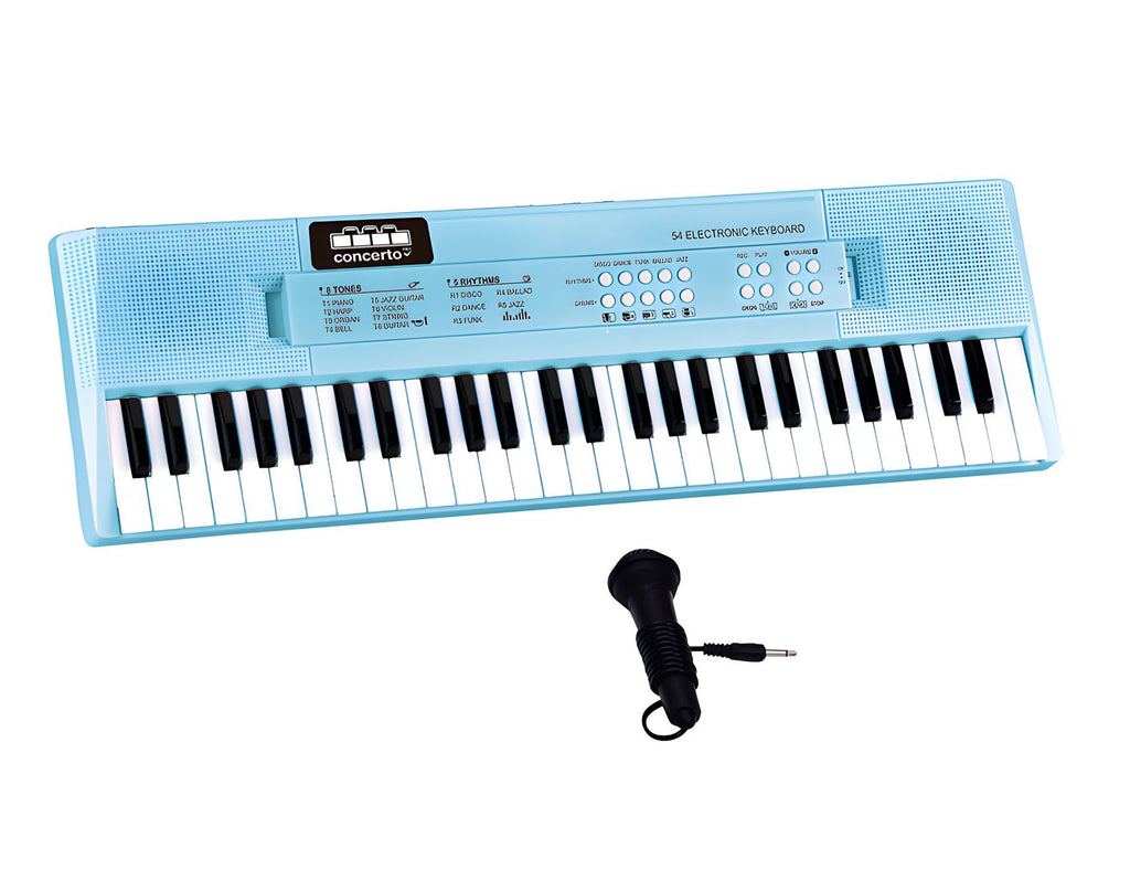 Reig 54 Keys Electronic Keyboard with Microphone - Colour Blue - TOYBOX Toy Shop