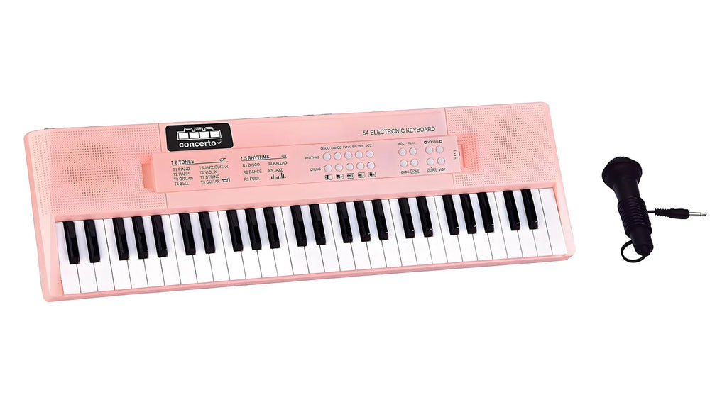 Reig 54 Keys Electronic Keyboard with Microphone - Colour Pink - TOYBOX Toy Shop