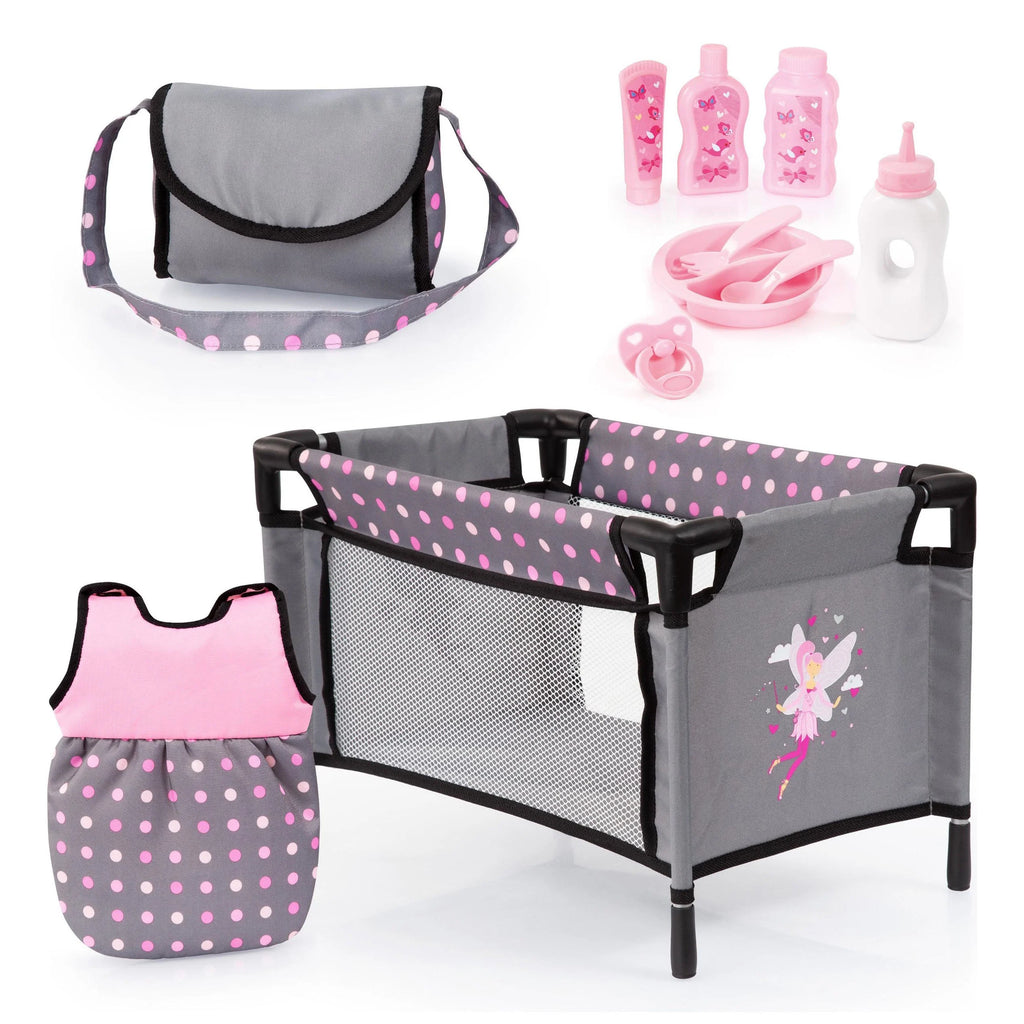 REIG Doll Travel Cot With Accessories Set - TOYBOX Toy Shop