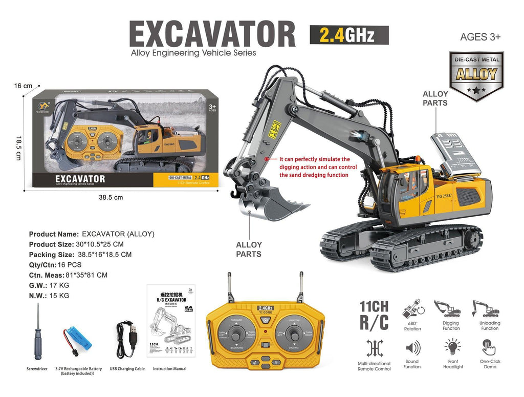 Remote Control Hydraulic Excavator - TOYBOX Toy Shop
