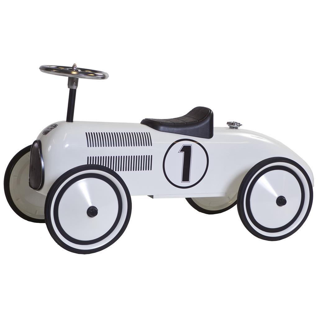 Retro Roller Lewis Push Car White TOYBOX