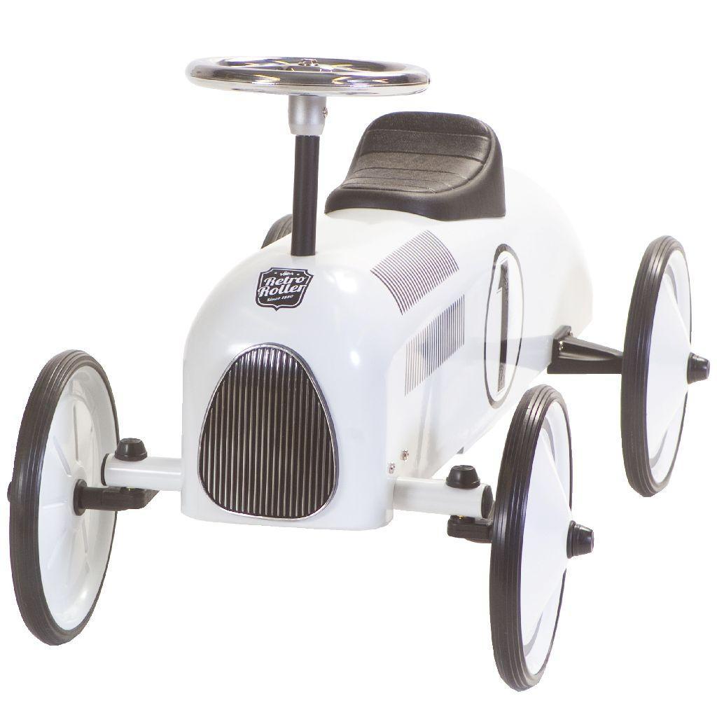 Retro Roller Lewis Push Car - White - TOYBOX Toy Shop
