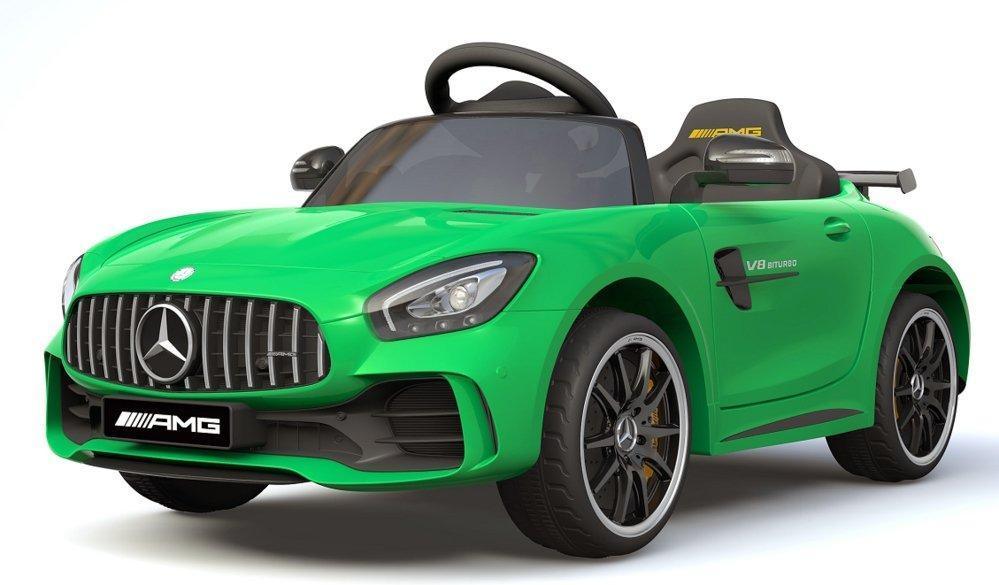 RICCO 6V 4.5A Two Motors Mercedes Benz GTR AMG Licenced Battery Powered Kids Electric Ride-On Toy Car, Green - TOYBOX Toy Shop