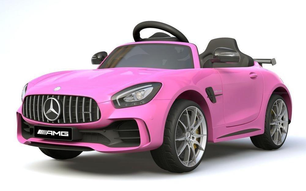 RICCO 6V 4.5A Two Motors Mercedes Benz GTR AMG Licenced Battery Powered Kids Electric Ride-On Toy Car, Pink - TOYBOX Toy Shop