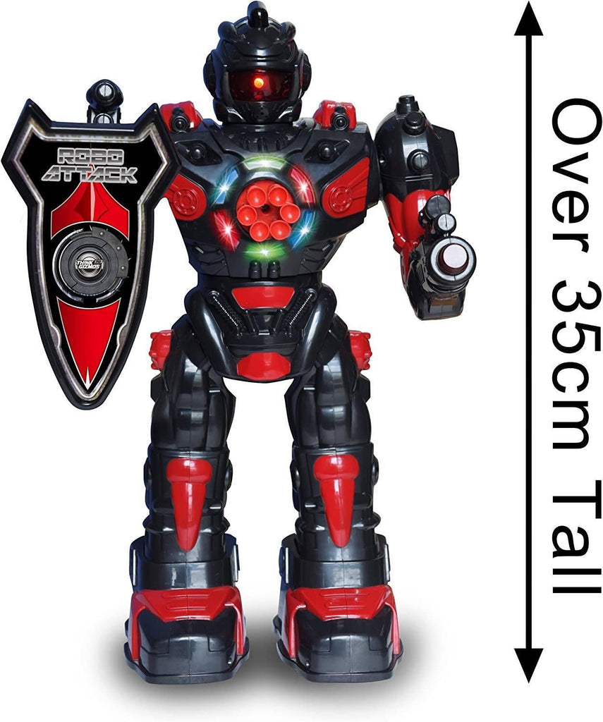 RoboAttack Large Remote Control Interactive Robot - Black/Red - TOYBOX Toy Shop